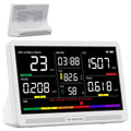 bonoch Luchtkwaliteitsmeter 16 in 1 luchtmeter 9 AQI + 7 AQI waarschuwingen, voor CO2, PM2,5, PM1,0, PM10, TVOC, HCHO, temperatuur, vochtigheid