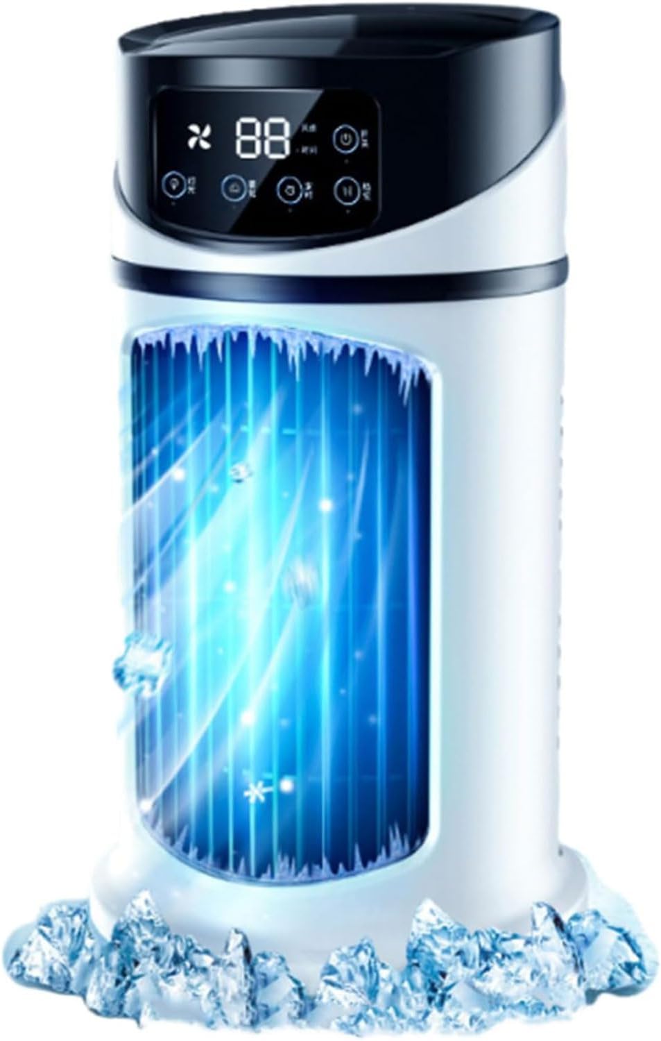 Mobiele airco Draagbare airconditioner 3-in-1 minikoeler, 6 snelheidsinstellingen en 6 uur timer, met watertank 300 ml, digitaal display, voor thuis