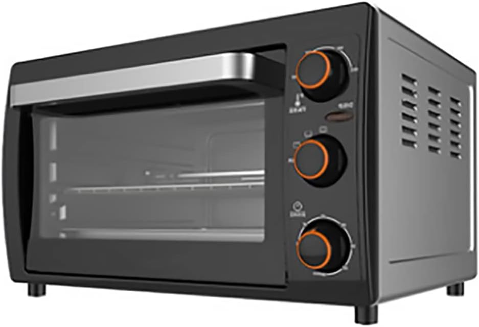 Mxxhfc Mini-oven Desktop, temperatuurregeling 80°C tot 240°C, met 15-minuten timer, 26L elektrische oven en grill, 1200W vermogen, dubbele glazen deur