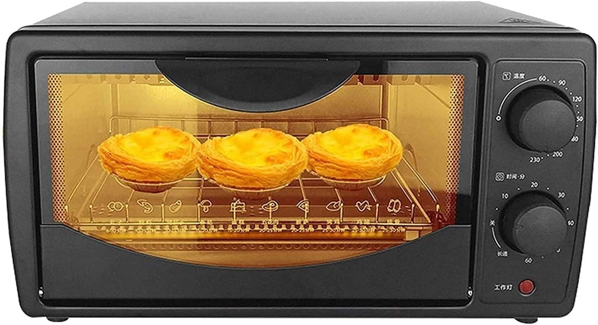 Jfgctyhxy Mini-oven Kleine oven, 10L zwarte mini-elektrische oven, multifunctionele huishoudelijke uittrekbare bakvorm