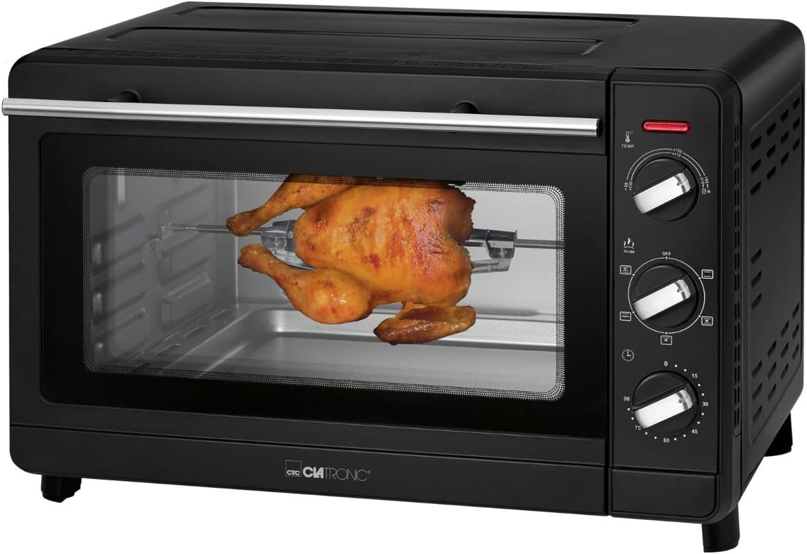 Clatronic Mini-oven Elektrische oven, MBG 3728 Zwart Clatronic, met kookcompartiment 30 liter, Multifunctionele oven, met groot kijkvenster