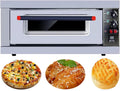 Xsdajsd Pizzamaker Commerciële aanrecht pizza oven, 220V 3200W roestvrijstalen elektrische pizza oven, enkele dek laag