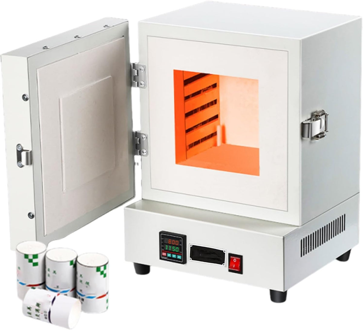 Himopuer Keramiek- Elektrische oven, 1150 °C dempen oven, 2000W compacte tafeloven, maximale temperatuur 1150 °C, voor sieraden maken, metalen gieten