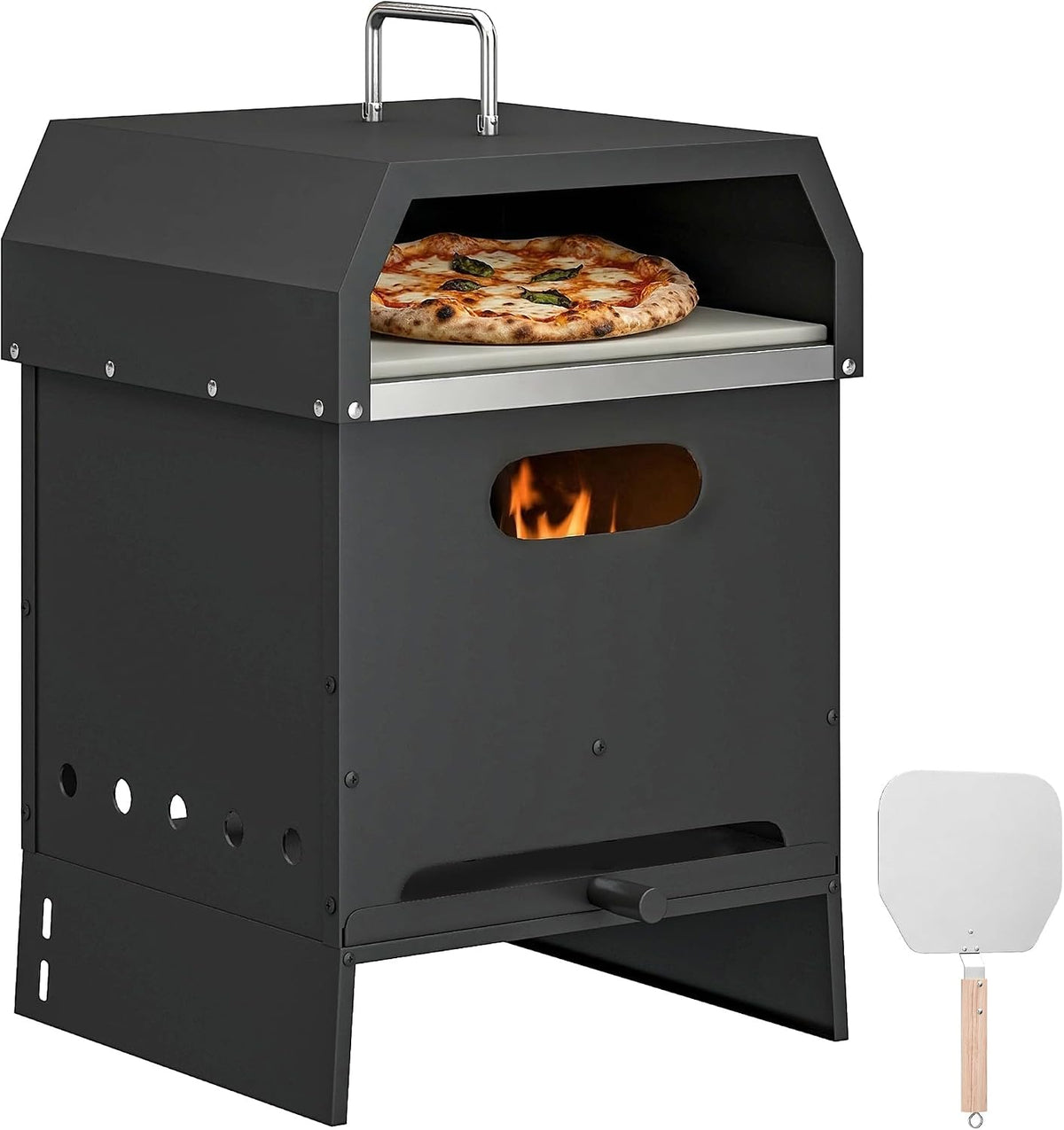 Outsunny Pizzaoven 3-in-1 Buitenpizzaoven houtgestookte oven, met 2 lagen