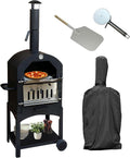 Pizzaoven T-Mech T, Pizza Peel En Cuttergarden Buiten Barbecues Roker Houtskool Gebakken Brood Vlees Grill Gourmet180Cm Treeblack