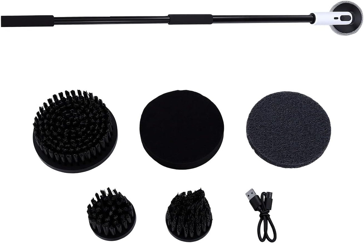 Eujgoov Borstels voor schoonmaak badkamer Draadloze Spinschrobmachine, 4000 MAh, 2 Snelheden, Lange Steel