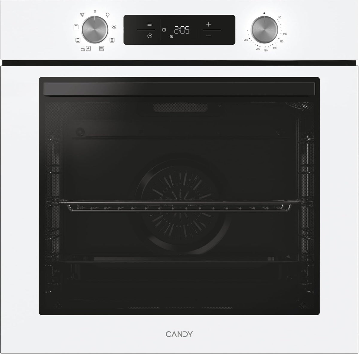 Candy Ventilator Bake 600 CA6 N3T1HTW multifunctionele oven, 78 l, 1 bakplaat en 1 rooster, 9 functies, recepten via app hOn, wit, Ready UX