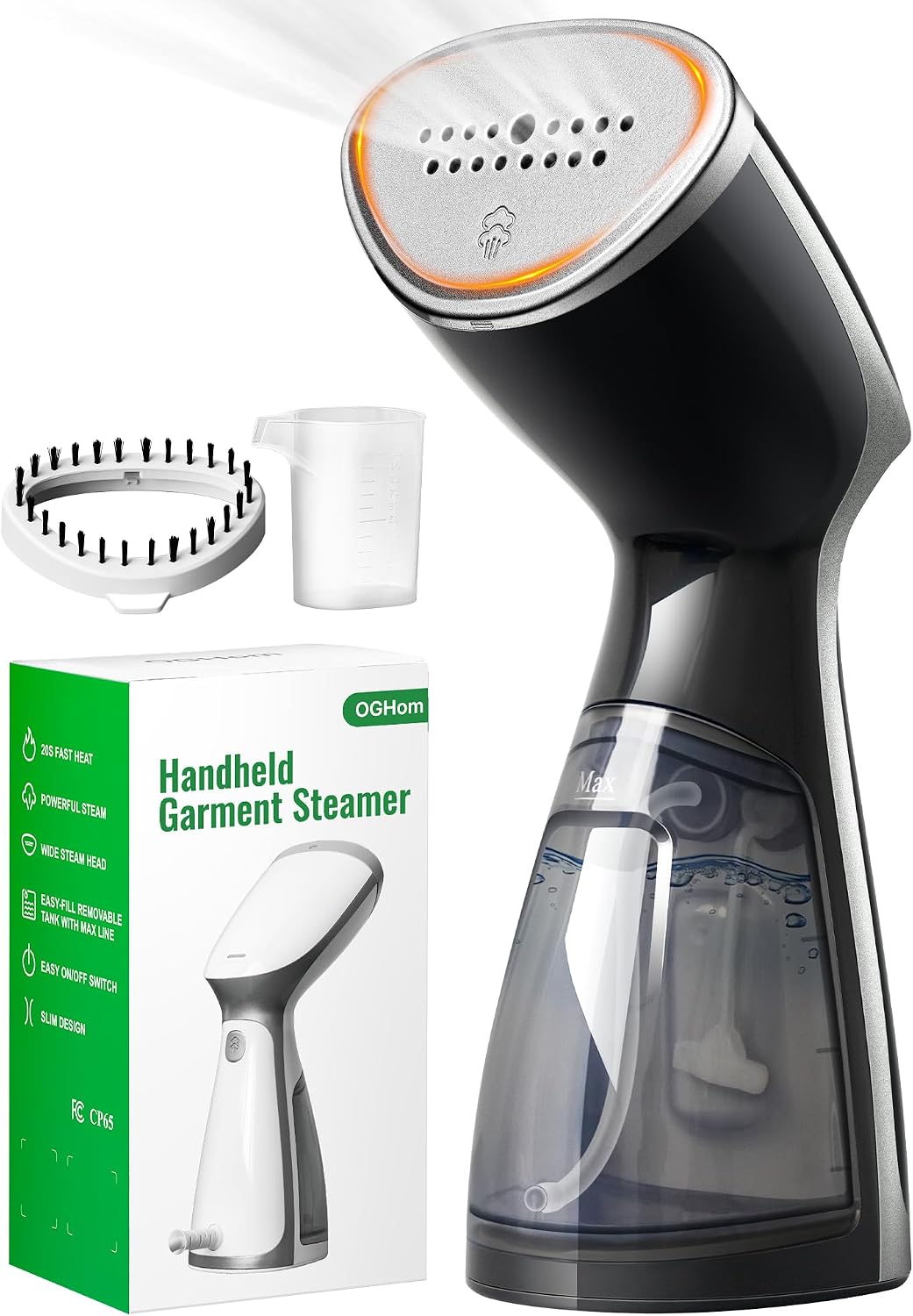 Verticale kledingstomer OGHom Stoomboot, 1000 W stoffen stomer, voor 120V) -zwart, voor kleding, draagbare handheld kledingstuk rimpelverwijderaar