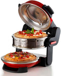 Ariete Pizzaoven 927 Pizzeria Ariete, 2300 W, diameter 32 cm, 2 vuurvaste stenen, 2 pizza's in 4 minuten, 2 thermostaten, 5 gaarstanden, rood