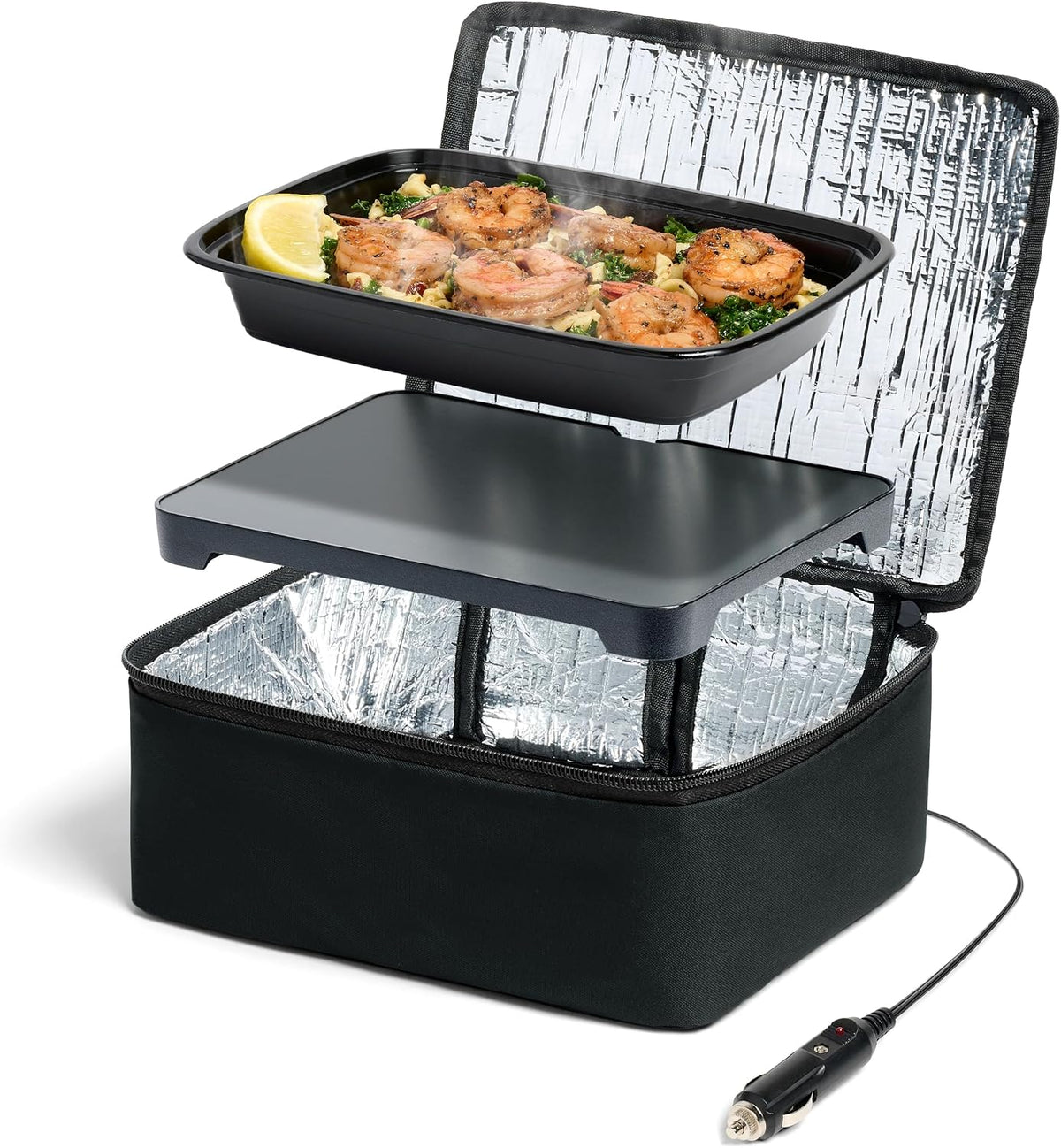 Mini-oven Hot Logic Hotlogic Mini draagbare elektrische lunchbox - innovatieve, opwarmen en houden uw eten warm - zwart (12V)