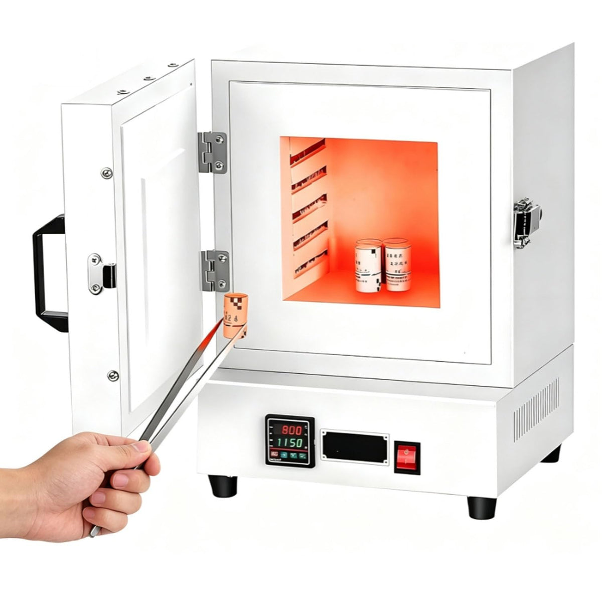 Yudingkvn Kookplat Elektrische oven 2000W compacte tafeloven, voor het maken van sieraden, metalen gietwerk tafelblad moffel