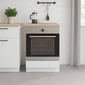Keukenunits Dmora Ovenkast Pau, 60x60h90 cm, wit en eiken, ingebouwde ovenbasis, opbergmodule, met oven, basisstructuur, voor apparaten