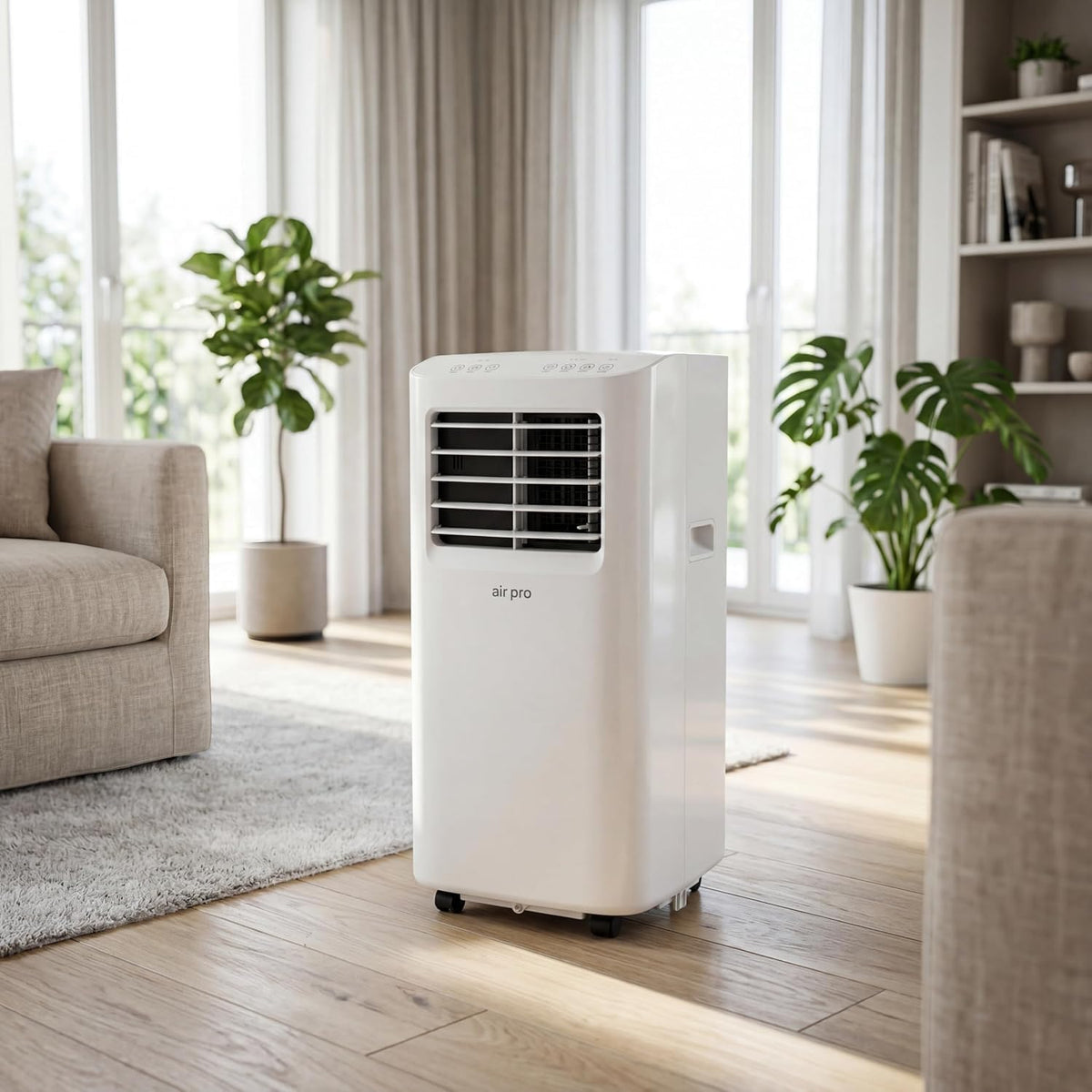 Sxpypiz Mobiele airco Air Pro 4-in-1 draagbare airconditioning 12000 BTU, 24-uurs timer en raamventilatieset, met slimme wifi-afstandsbediening