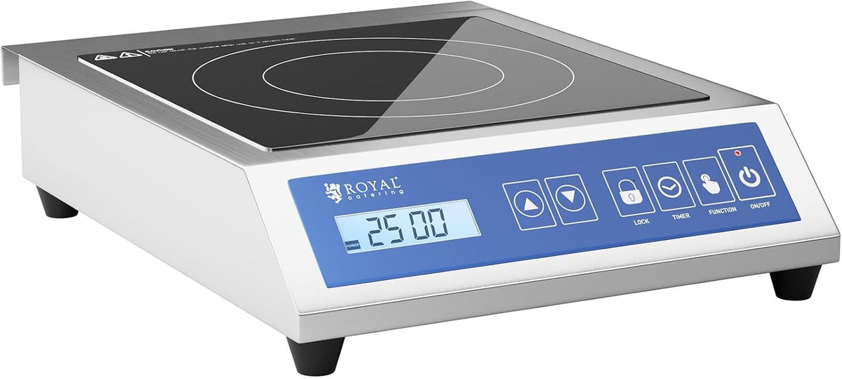 Royal Catering Kookplaat Draagbare inductiekookplaat RCIK-3500GP (tot 3500 W, max. capaciteit van 30 kg, 28 cm), 60 tot 240 °C, timer, touch
