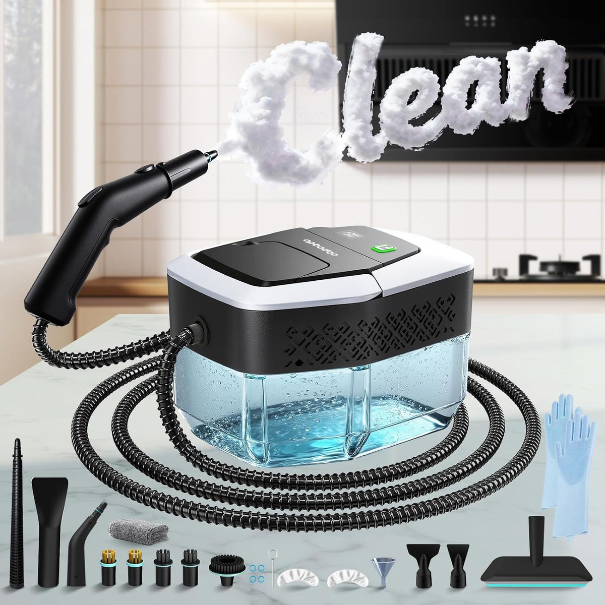 Stoomreiniger opbodqo, 2500 W Handheld stoomreiniger vet, voor thuis (echte hoge temperatuur 257 ° C), 3 niveaus verstelbare handstoomboot, voor auto