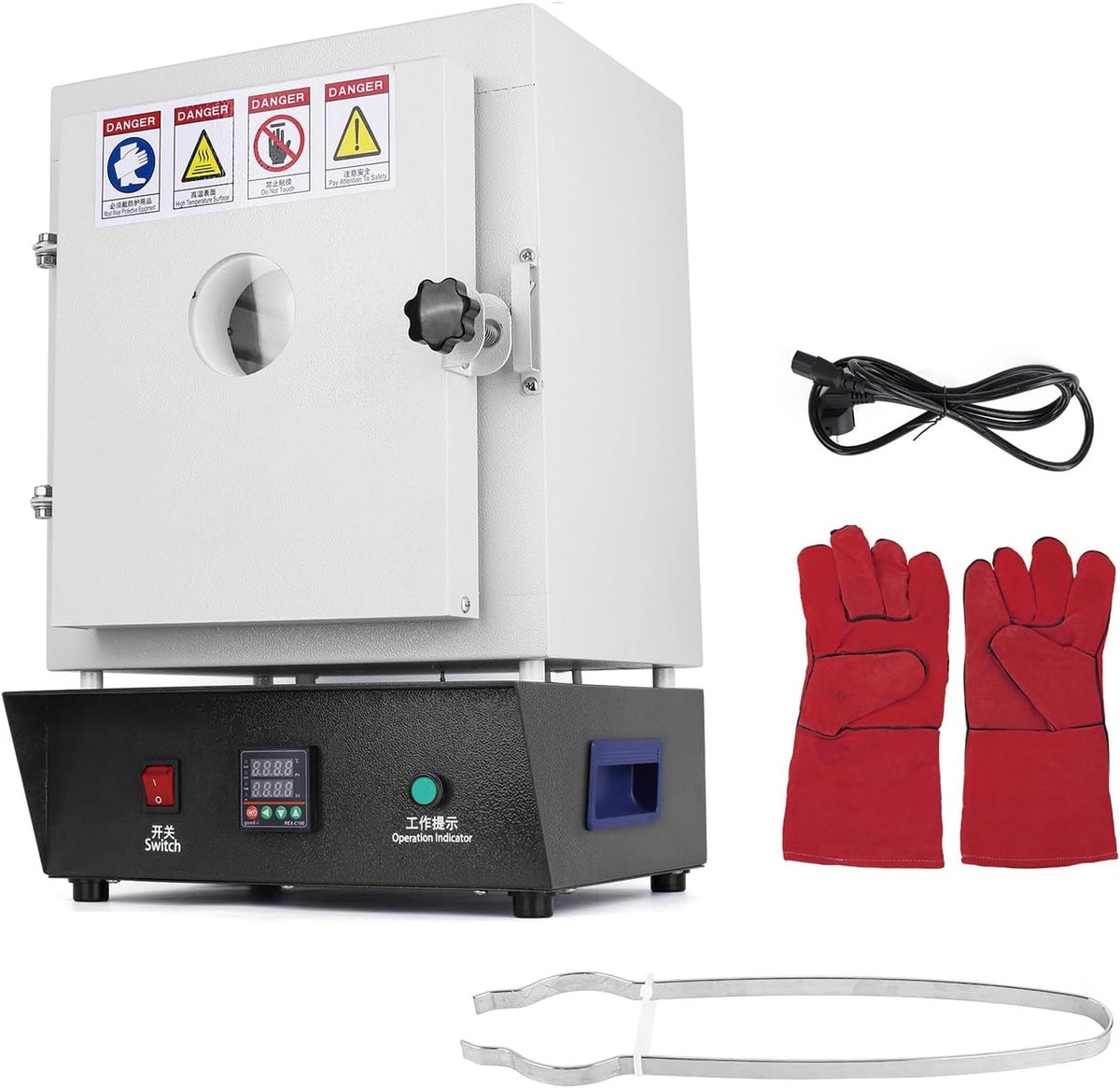Mobiele airco Elektrische oven dempen oven, maximale temperatuur 1150 °C, 1500W compacte tafeloven, voor sieraden maken, metalen gieten