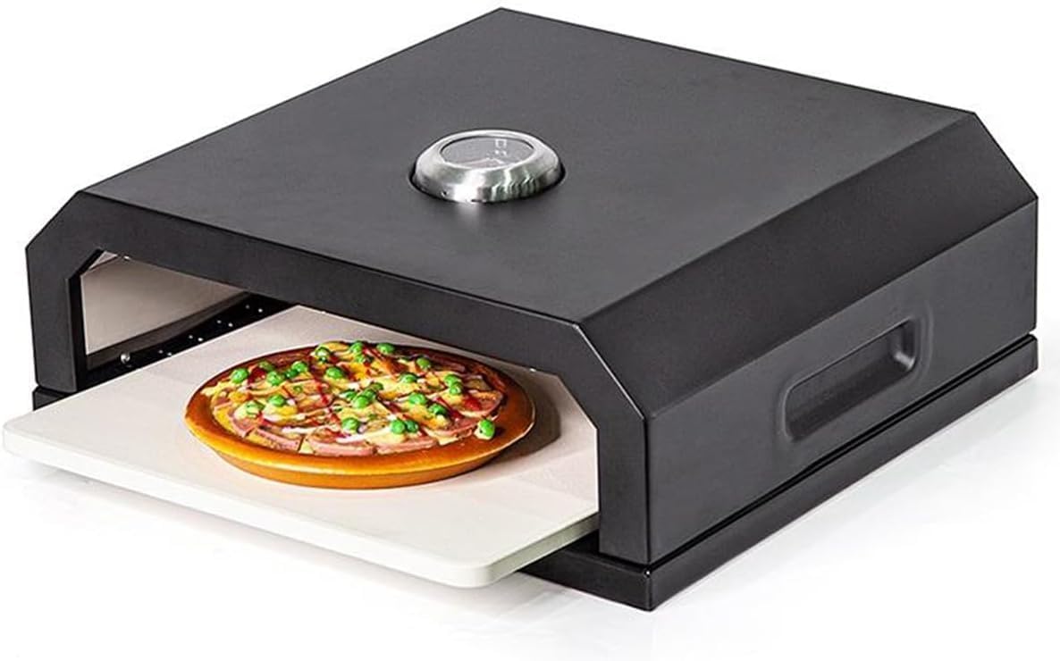 Pizzaoven, 30 cm ontwerp, draagbare buitenbarbecue houtbrandende oven, met thermometer, voor kamperen en thuisgebruik, ideaal