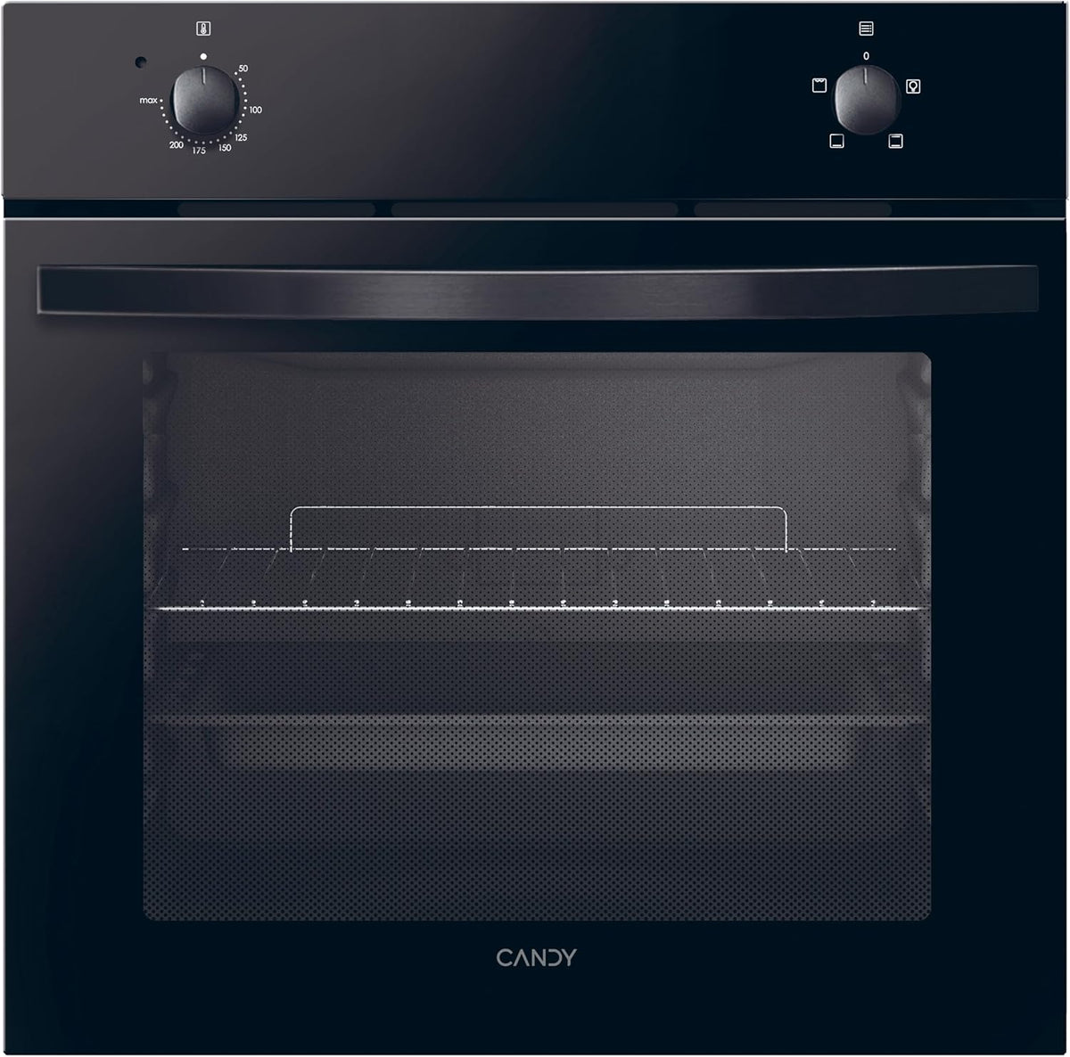 Candy Inbouwovens Idea FIDC N100 Elektrische oven, 70 l, 1 bakplaat en 1 rooster, 4 functies, 2 mechanische handgrepen, zwart, aquactive reiniging