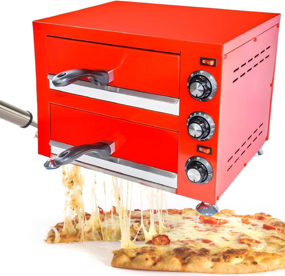 Xsdajsd Pizzamaker Binnen pizza oven aanrecht, met 60 minuten timer, elektrische pizza oven 12' commerciële pizza oven, 220V