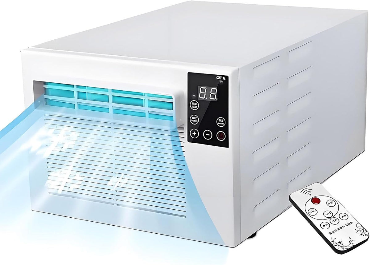Oiyekntd Mobiele airco, met afstandsbediening, zonder buitenunit, geschikt, snelle koeling en ontvochtigingsfunctie, compacte airco, voor camping