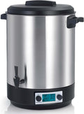Weckketel Kitchen Chef elektrische pot sterilisator roestvrijstalen tank, met lcd-scherm kraan en timer 45l 2500w kcpst45xxl.lcd