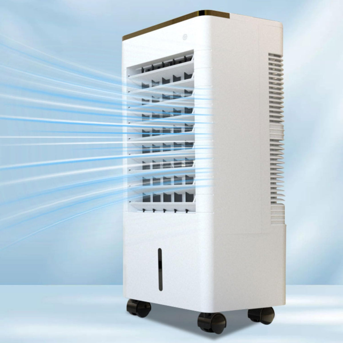 Mobiele airco Draagbare luchtkoeler, 12 uur timer, 3-in-1 ventilator en koeler, 4 ijspacks, 3 snelheden, met grote watertank, voor gebruik in huis