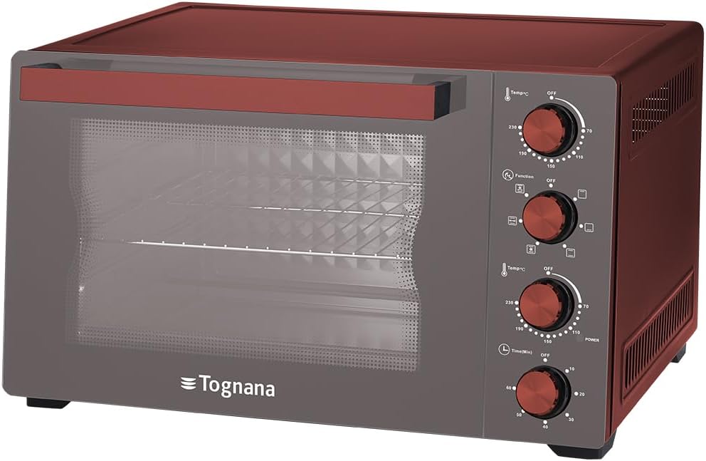 Convectie-ovens Tognana Iridea Elektrische oven 45 L, rood, aluminium en glas