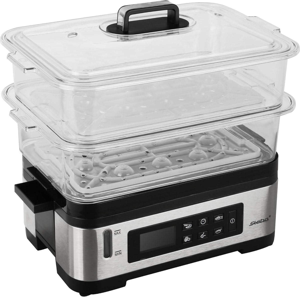 Steba Steamers DG 2 Elektronische stoomkoker, 30 minuten timer, variabele gaarruimte (3-6 liter), met 5 automatische programma's, incl. reisinzet
