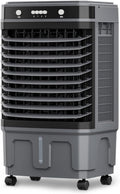 Gwfblid Mobiele airco Draagbare luchtkoeler, met 4 universele wielen, oscillatie van 120 graden, 3 snelheden, 4 ijsverpakkingen, voor binnen en buiten