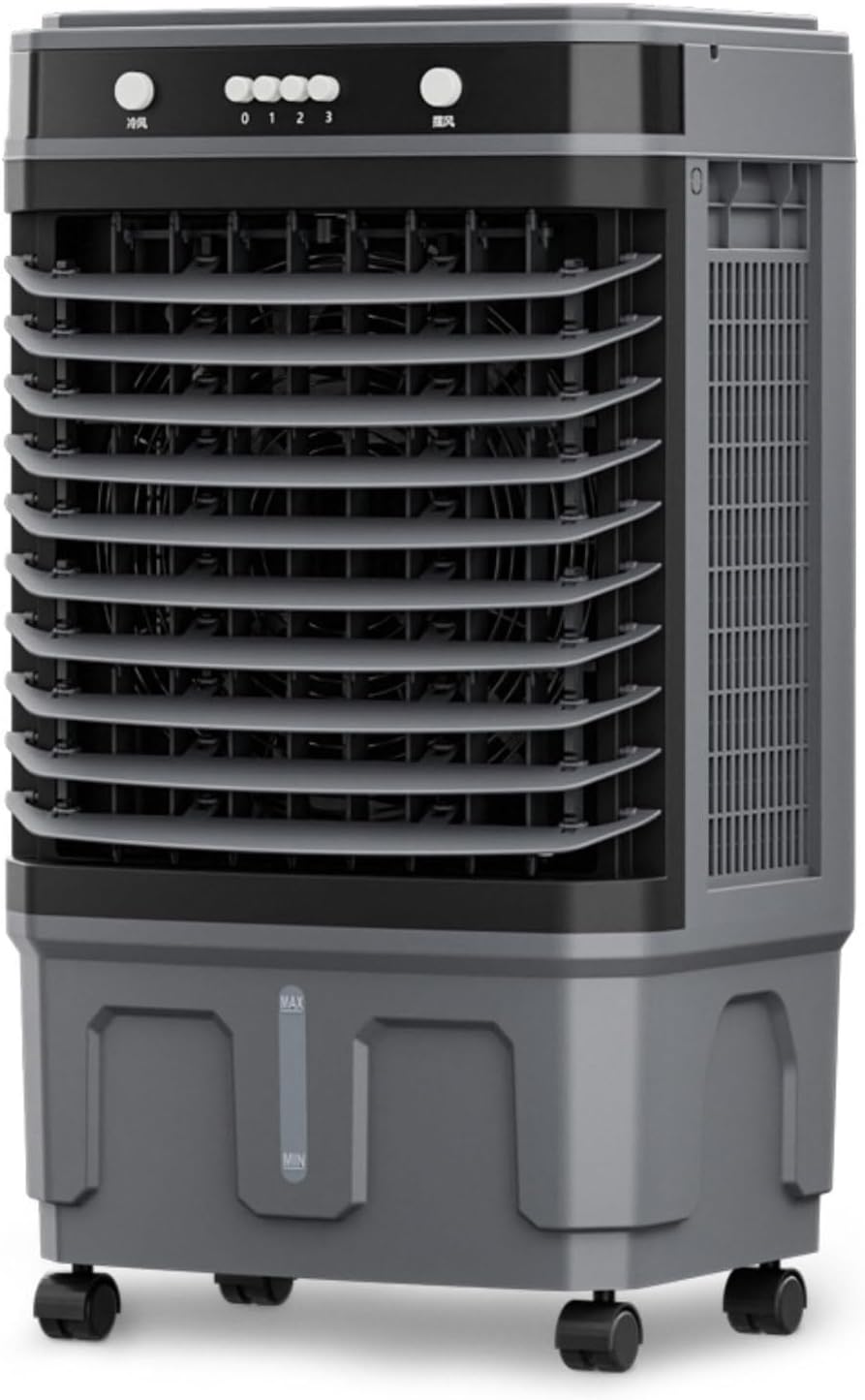 Gwfblid Mobiele airco Draagbare luchtkoeler, met 4 universele wielen, oscillatie van 120 graden, 3 snelheden, 4 ijsverpakkingen, voor binnen en buiten