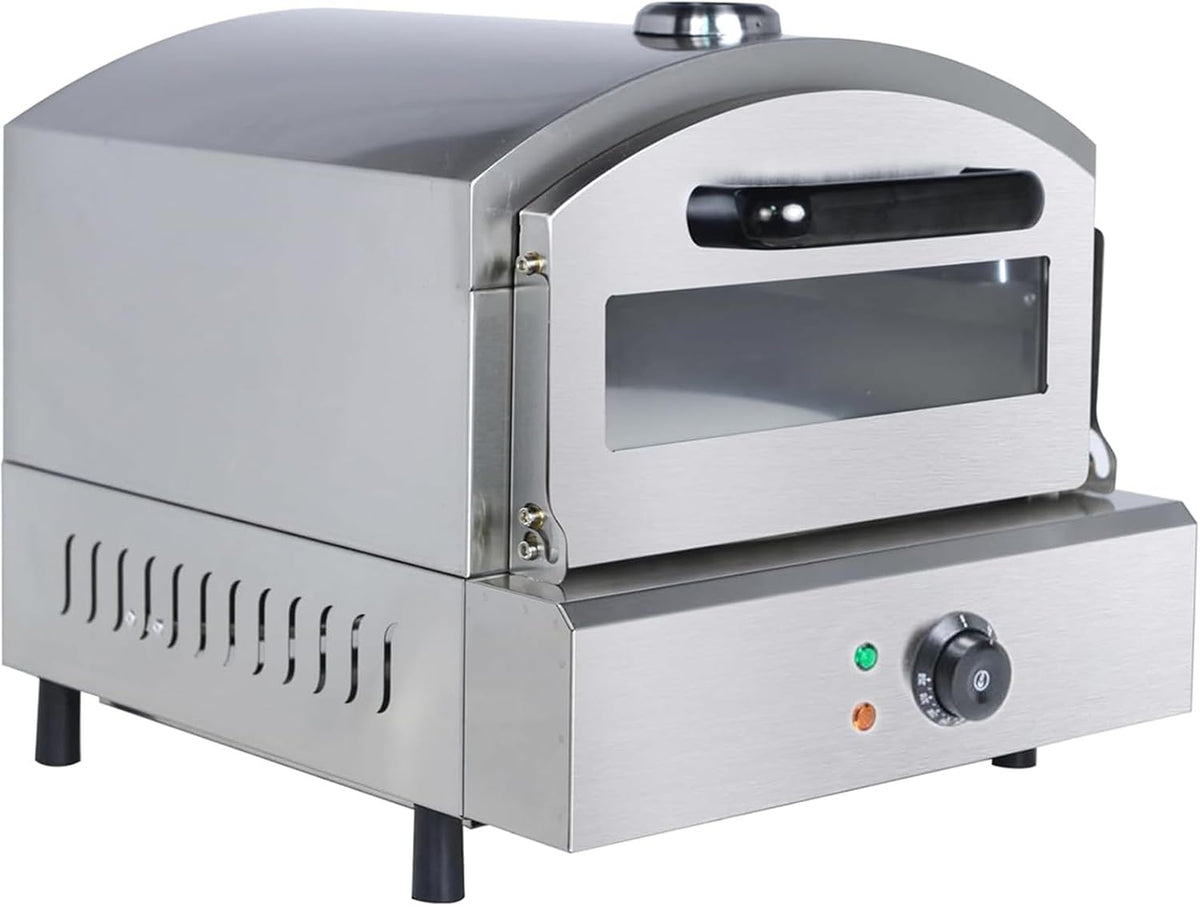 Xuxiao Pizzamaker Commerciële pizza-ovens, 50-350°C, voor op het aanrecht, dubbellaags roestvrijstalen broodrooster, elektrische pizza-oven