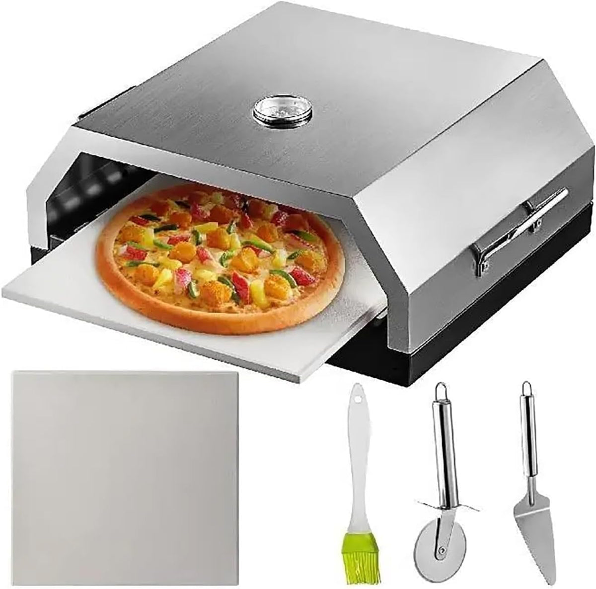 Zjgfcb Pizzaoven Pizza Oven, Pizza Oven Kit, Outdoor Pizza Oven, Voor Grill Draagbare RVS Grill Top Pizza Oven, Voor Houtskool Grill