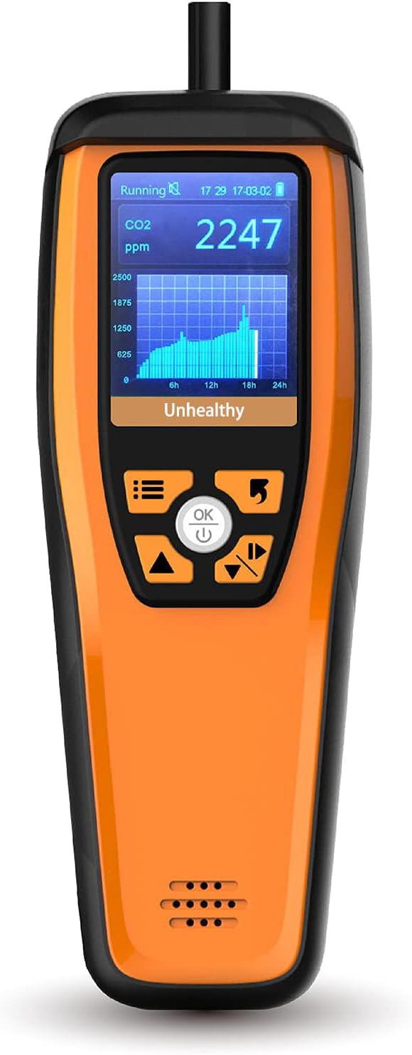 Temtop Luchtkwaliteitsmeter CO2-meter, voor CO2-deeltjes PM2.5 PM10, M2000C 2nd, kooldioxidemeter, voor thuisgebruik