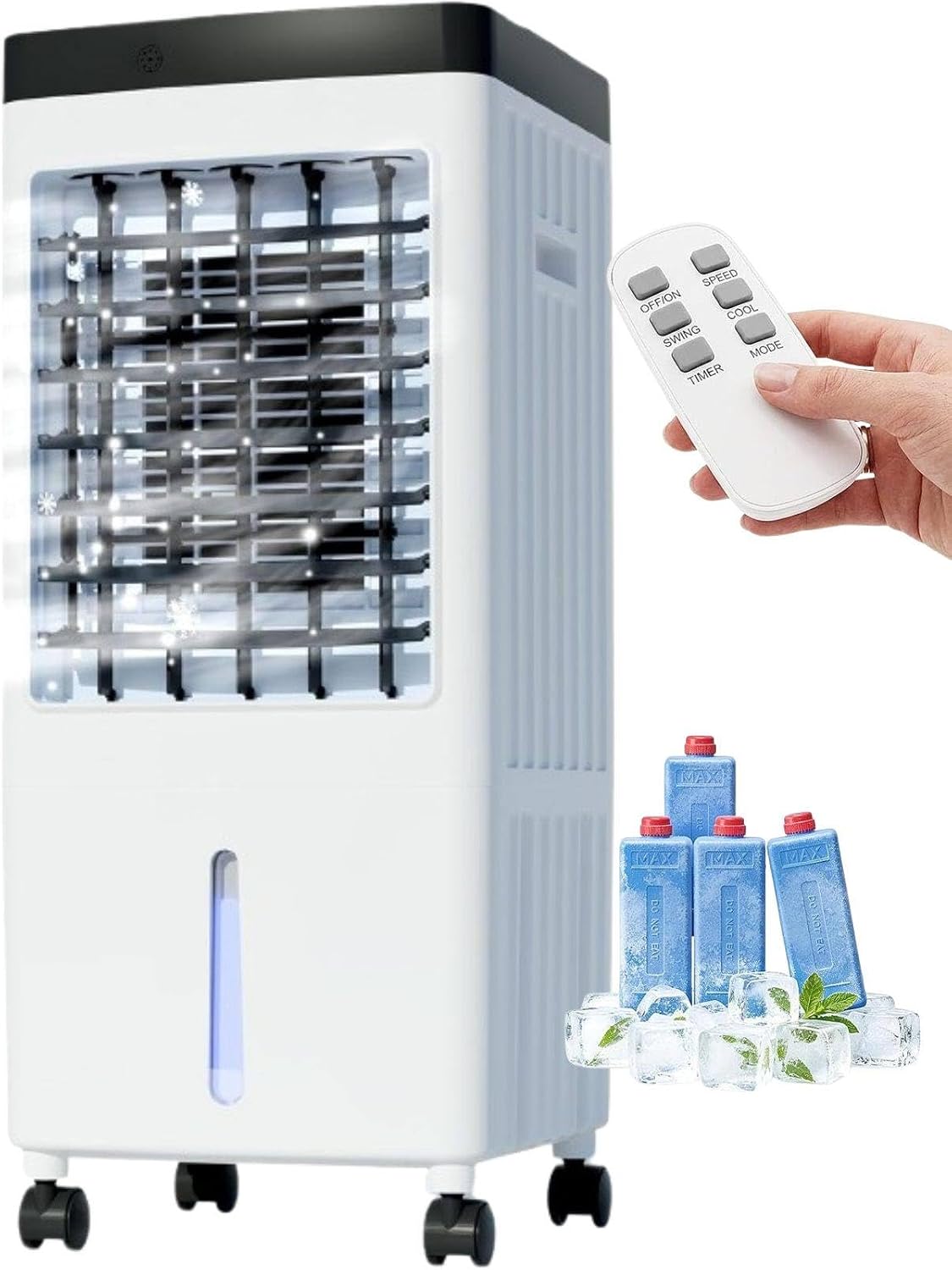 MhWrughts Mobiele airco Energiezuinige draagbare airconditioner, met ventilator (15 liter), met 3 windsnelheden en automatische koeling