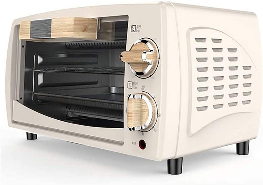 Rkyrrki Mini-oven Mini-elektrische oven, kleine 10 liter, thuis, multifunctioneel, volautomatisch bakken, cake, desktop, nuttig