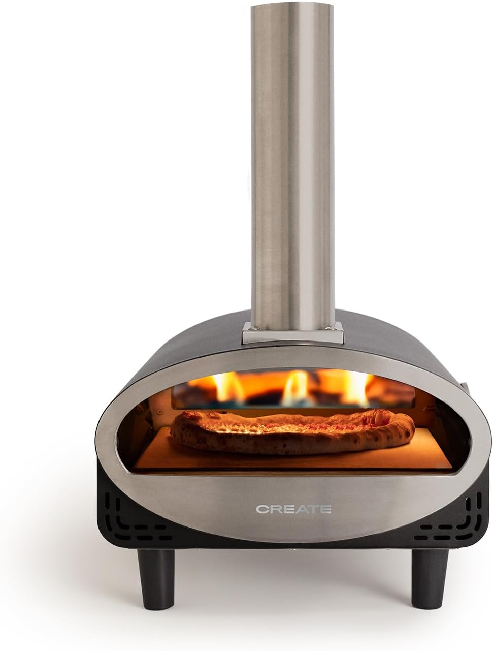 Create Pizzamaker Pizza Maker Adventure/pellet-oven, voor steenovenpizza's/pizza's tot Ø 30 cm, 53 x 36,8 x 58 cm, temperatuur tot 500 °C