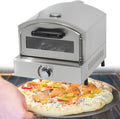 Beachtiful Elektrische kachel Gas Pizza Oven Aanrecht Roestvrijstalen Pizzamaker, met 13 Inch Ronde Pizzasteen Draagbare Pizzakachel