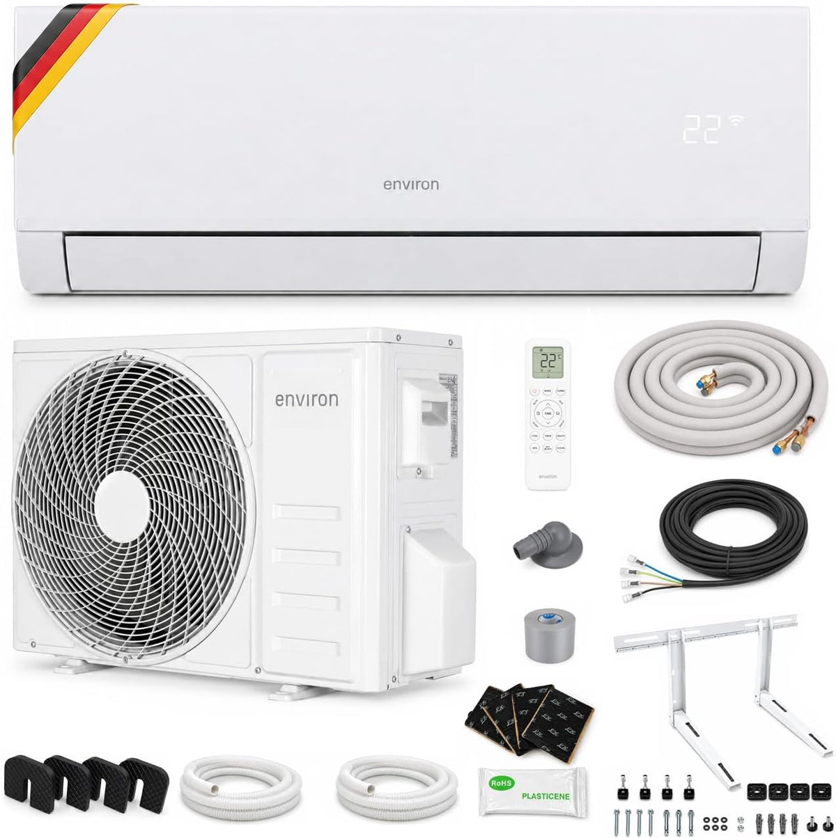 Environ Split-system airconditioner ® Split airconditioning A+++, 19 dB, 9.000 BTU (2,6 kW)), wifi/app-functie, stiller dan je eigen adem