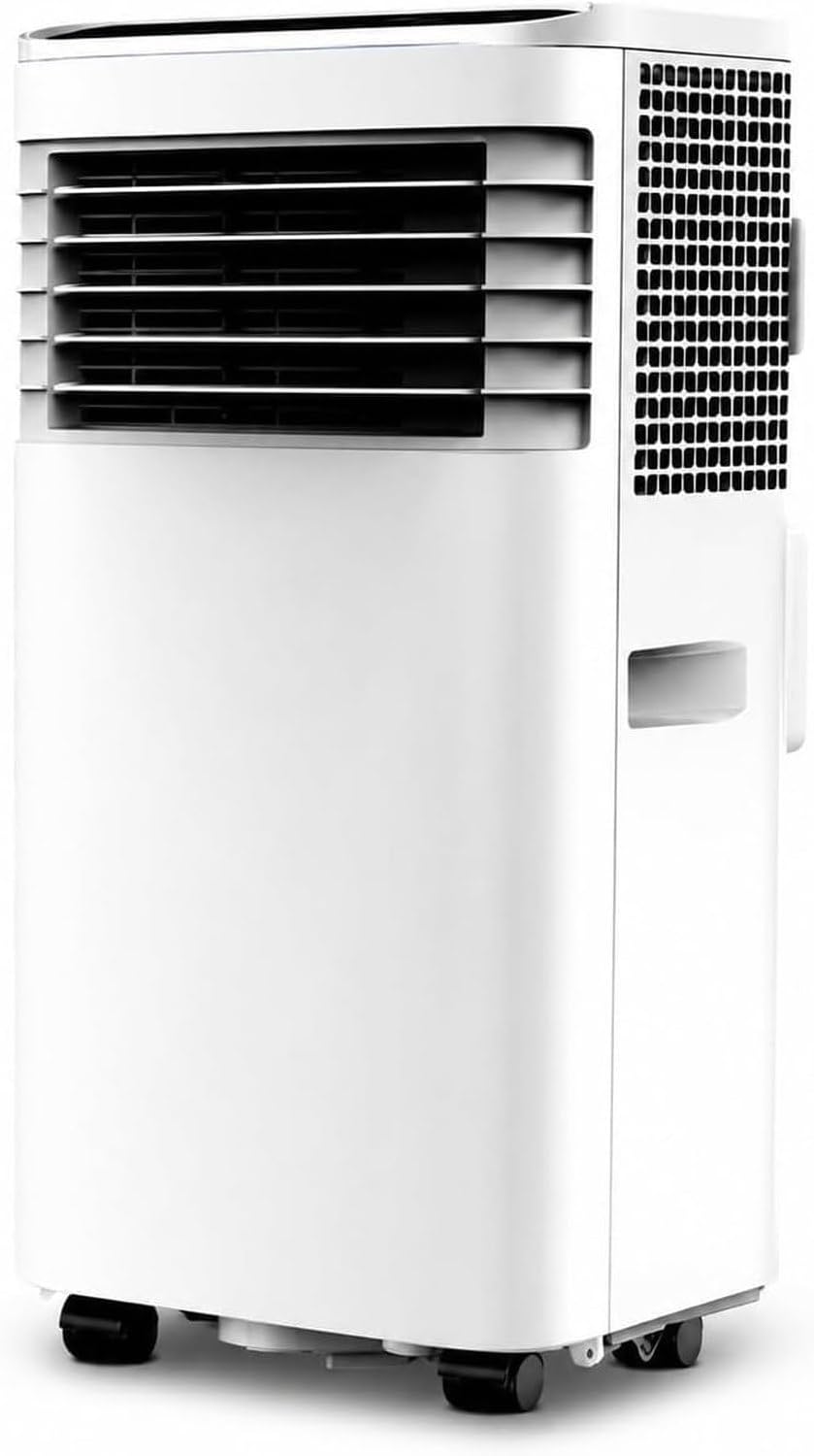Huanqin Mobiele airco Draagbare 7000 BTU, 3-in-1 Koelfan en Luchtontvochtiger, Zonder Installatie, Snelle Koeling Compressor, met Slang