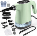 Dourary Stoomreiniger Handstoomreiniger, met 18 stuks accessoires, 12s snelle verwarming, groen, draagbare stoomboot, voor reiniging, voor thuis