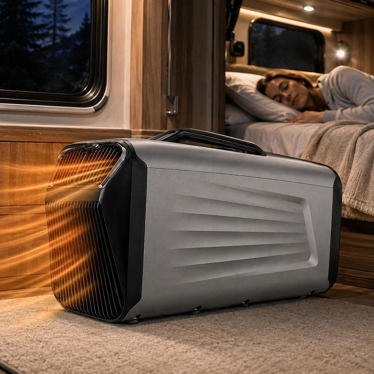 Mobiele airco ErShangMao Draagbare 4, In-1, Voor Koelen En Verwarmen zwart