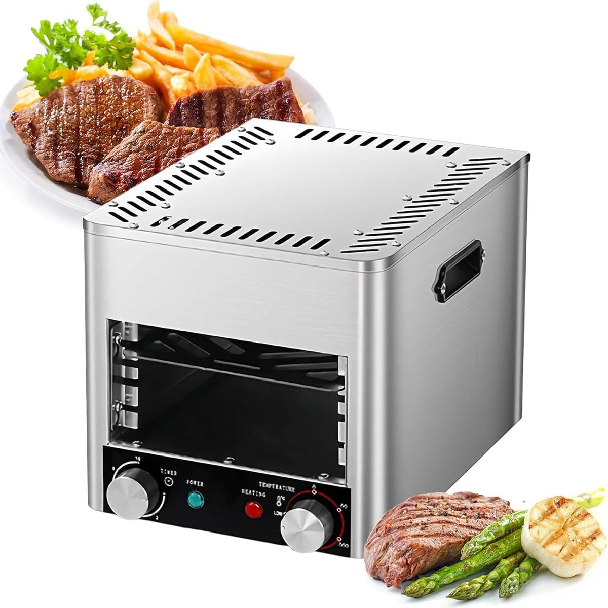 Manyouyou Grill Commerciële Binnengrill, Met 10 Minuten Timing En 800°C Temperatuurregeling, 4 of 8 Lagen Grill, Steakoven, Met Lade En Grill A