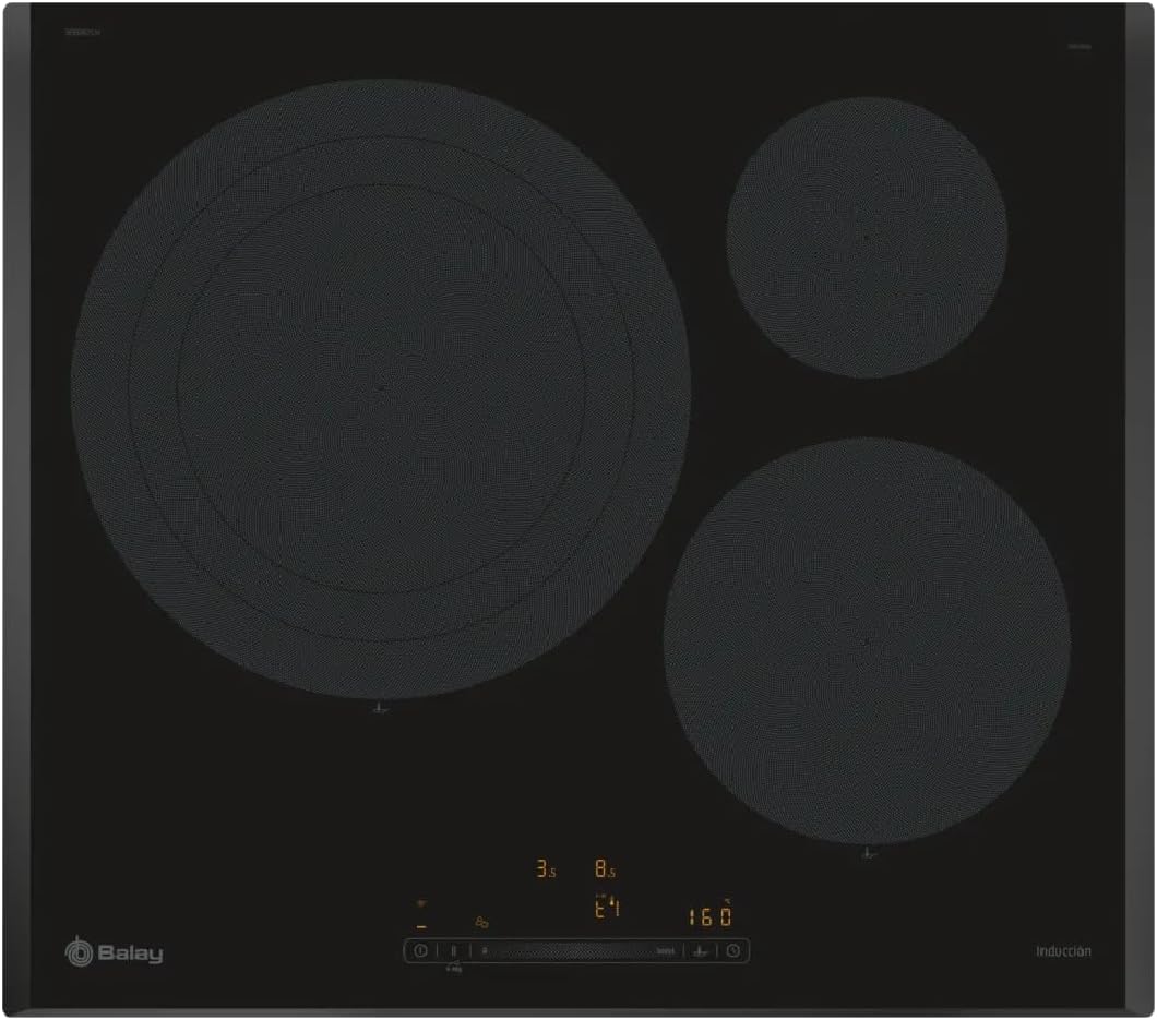 Balay Kookplaat 3EB967LH inductiekookplaat, 60 cm breed, 32 cm, 3 zones, 11 treden, zwart