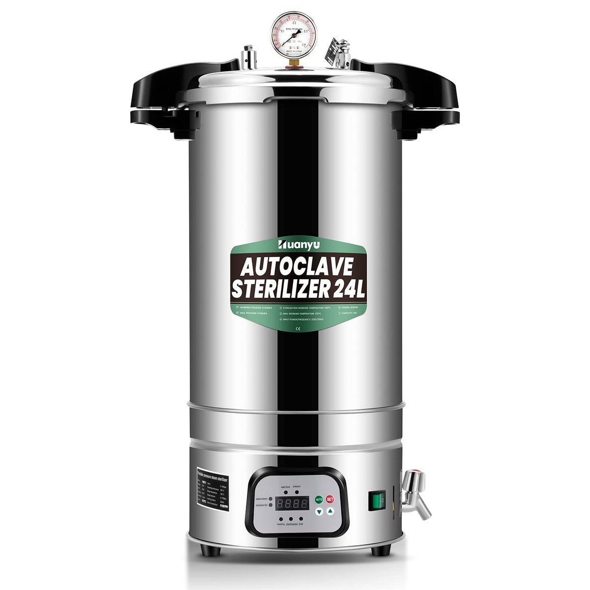 Huanyu Autoclav 24L Autoclaaf Sterilisator Automatische Stoom-autoclaaf