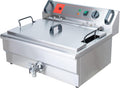 Friteuses Valgus commerciële roestvrijstalen elektrische friteuse 3000W 30L, met mand en deksel, afvoersysteem, voor restaurant en thuis