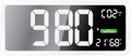 techno line Luchtkwaliteitsmeter WL1040 Luftgüte, CO2, farbige Darstellung Gehaltes mit grafischen Lüftungsempfehlungen, Messgerät, Wanduhr, Anzeige