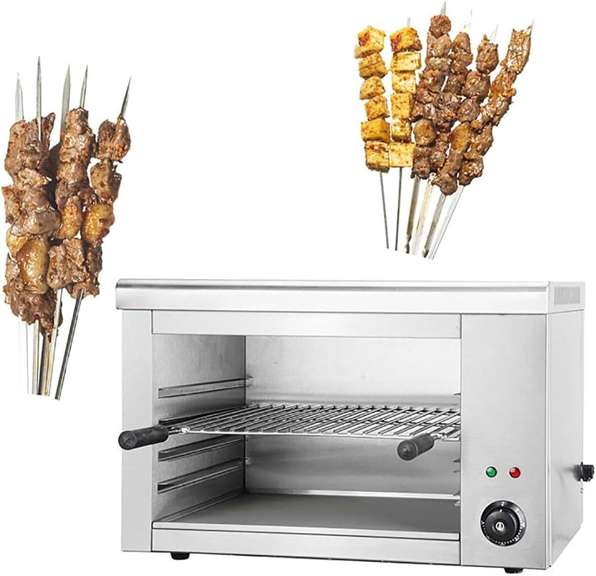 Mini-oven Elektrische salamanderoven, 2200W verstelbare roestvrijstalen keukenapparatuur, commerciële vleeskuikens, voor pizza en gebraden kip