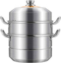 Kookplaat Kookpot, roestvrijstalen stoomboot 304 soeppot, multifunctionele stoomboot 32cm3 laag, voedselstoom