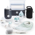 Tommee Tippee Flessenwarmer Complete voedingsset, zwart, elektrische stoomsterilisator, met geïsoleerde flessenzak
