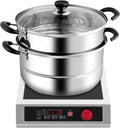 Bazargame Kookplaat Inductiekookplaat 3500 W, roestvrijstalen behuizing (43 x 35 x 9 cm, 75 kg draagvermogen), met timer